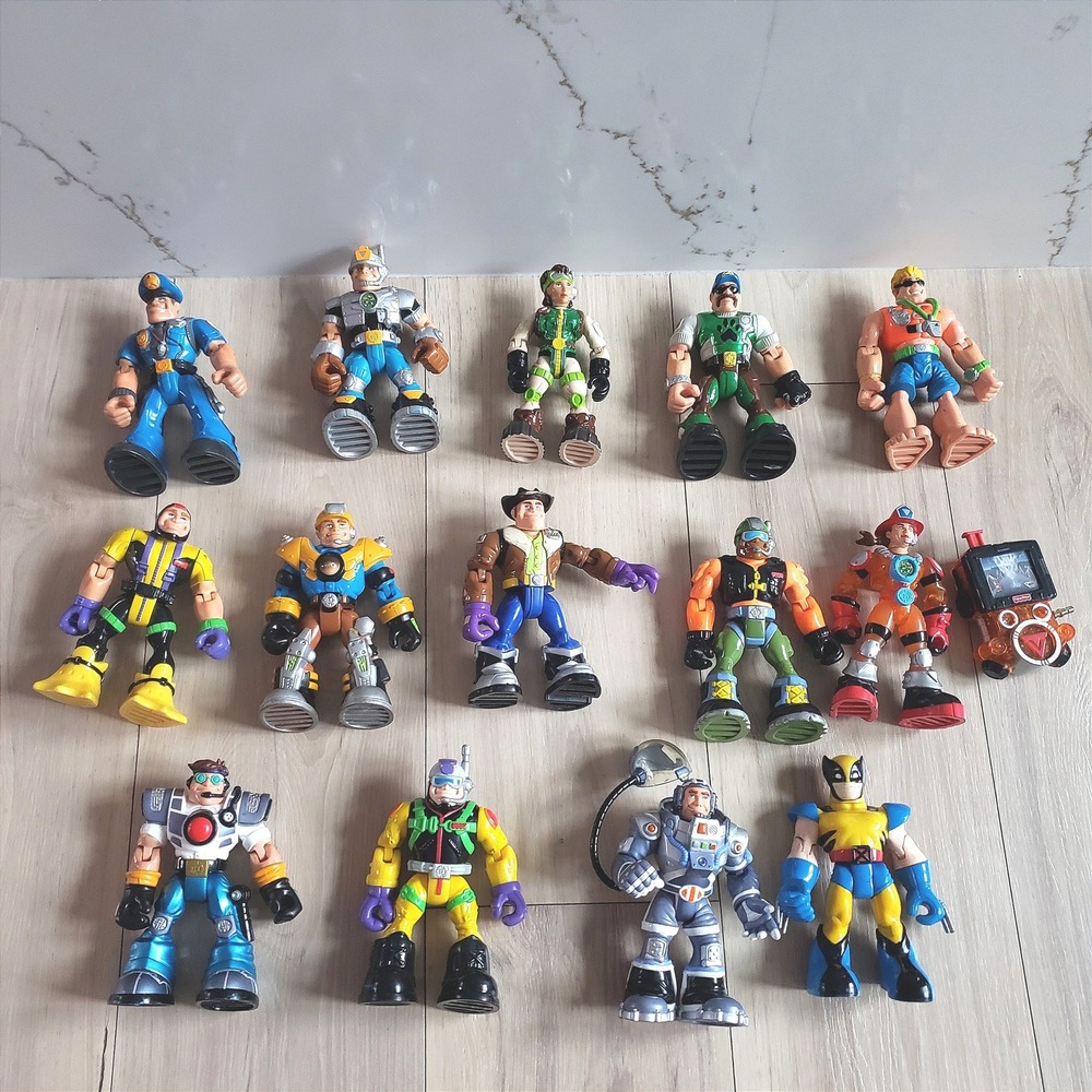 Fisher Price Rescue Heroes Action Figures Lot 16 Vtg Playskool Wildlife Marvel - Picture 4 of 7